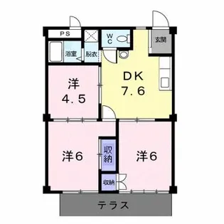 ハウジングすずか【1階】の間取り