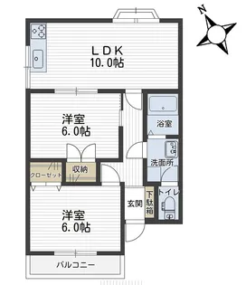 シティコーポ新藤【1階】の間取り