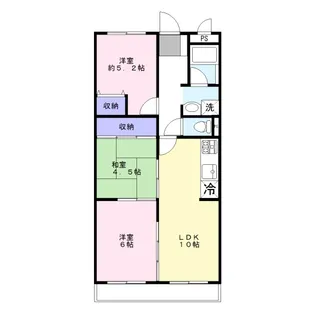 ライオンズマンション谷塚【1階】の間取り