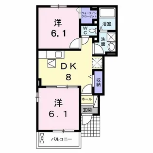 グリーンヒルサイドハウスイン【1階】の間取り