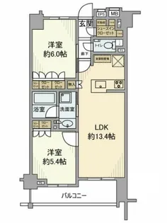 オープンレジデンシア千駄木【2階】の間取り