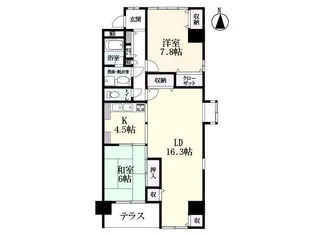 エスペランサ神野II【1階】の間取り