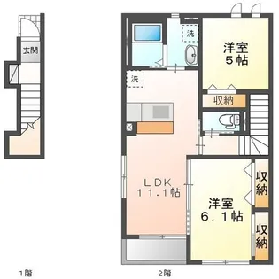 神奈川県南足柄市広町【アパート】の間取り