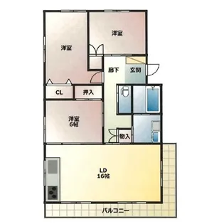 ソワサントUTRII【2階】の間取り