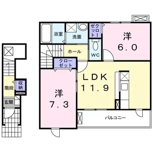 プリムローズ【2階】の間取り
