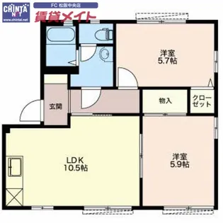 プロシード・T A【1階】の間取り