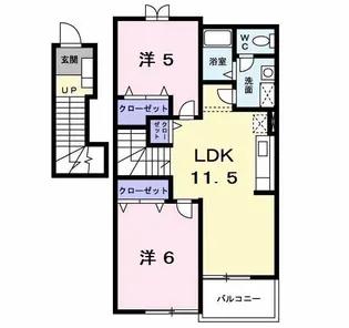 福岡県北九州市小倉南区中曽根新町【アパート】の間取り