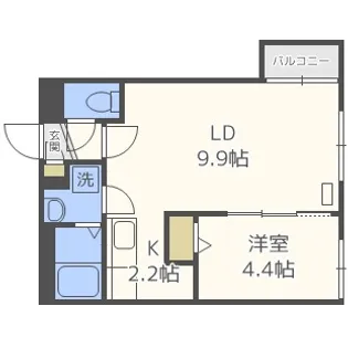 ブルーオーシャン八軒【4階】の間取り