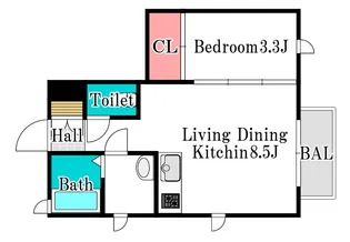 タウンコートA棟【1階】の間取り