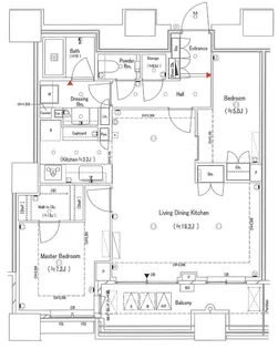 パークタワー勝どき サウス棟【38階】の間取り