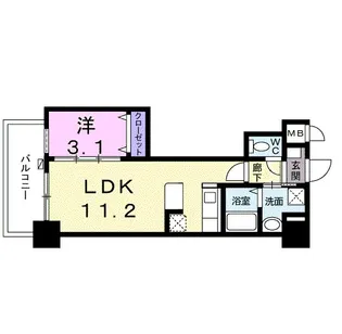 ルピナス天神【7階】の間取り