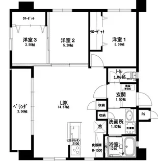 ハイスペックマンションFUTABA【4階】の間取り