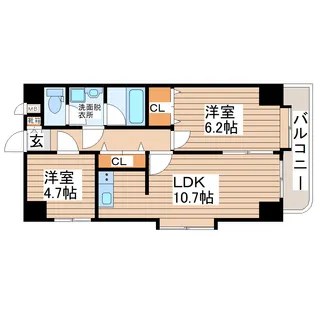ベルメゾン新田東【6階】の間取り