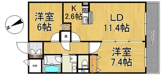 レガーロ旭町【3階】の間取り