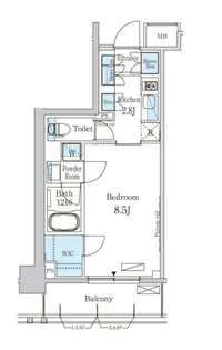 パークアクシス門前仲町・清澄庭園【6階】の間取り