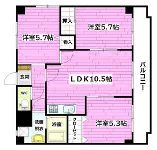 アンジェ祇園【2階】の間取り