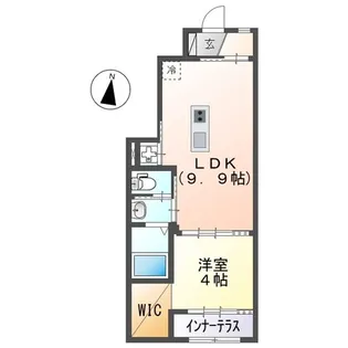 ヴィラ・ソレイユB【1階】の間取り