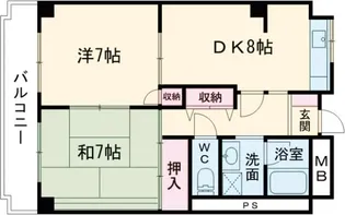 エルファミーレ富田林【6階】の間取り