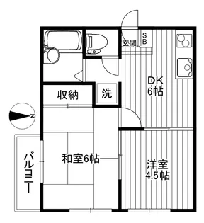 フラット羽根木【1階】の間取り