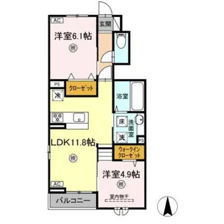 ソレイユ B棟【1階】の間取り