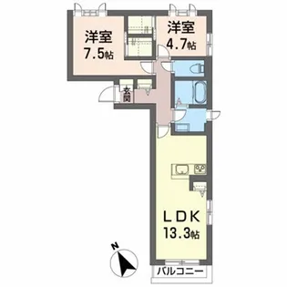 シャーメゾン フォレスト【2階】の間取り