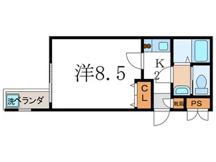 グランコスモ御所東【4階】の間取り