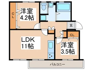 すすき野団地6-1号棟【2階】の間取り