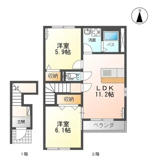 ナトゥラーレ【2階】の間取り