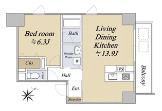 シュリンプタワー【9階】の間取り
