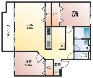 ヴェルドミール・ユタカ【1階】の間取り