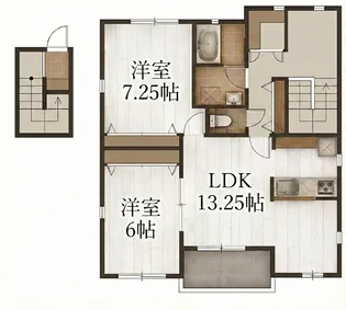 ヴィラ・ド・フルールE【2階】の間取り