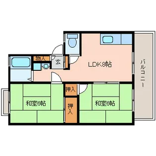 ハイツラスカンパナス【2階】の間取り