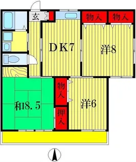 サンパレスII【1階】の間取り