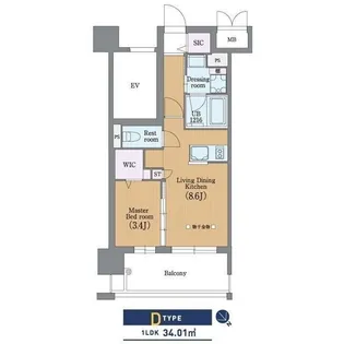 ラクレイス平尾山荘通り【4階】の間取り
