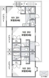 ラクレールリビエール【1階】の間取り