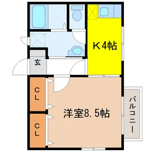 セントラルハイム【1階】の間取り