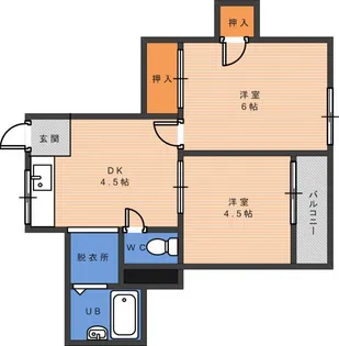 メゾン北田辺【4階】の間取り