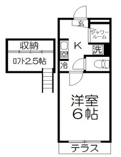 あかるハイム19【1階】の間取り