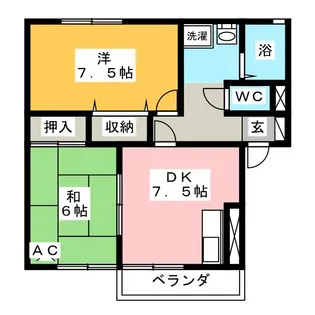 セジュール宝町 A棟【2階】の間取り