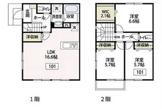 ボヌール鵜野森Bの間取り