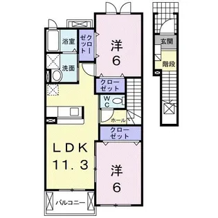 サニーフラット【2階】の間取り