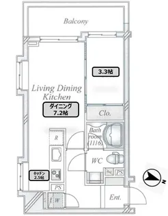 グラーサ渋谷松濤【2階】の間取り