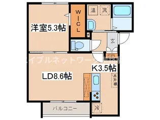 ルソレイユ【1階】の間取り