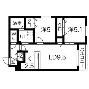 ウェリナ月寒西【1階】の間取り