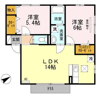 メゾンアイリス(オール電化)【1階】の間取り