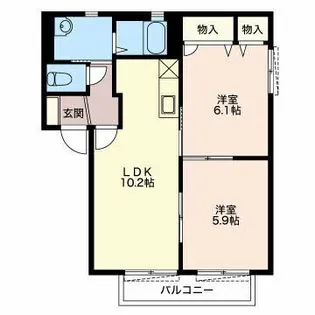 ボヌール神明【1階】の間取り