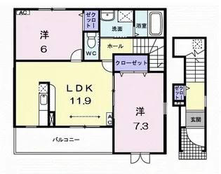 スリーサークルI【2階】の間取り