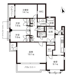 テラス成城WEST【2階】の間取り