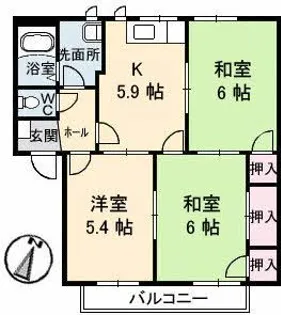 プレジオ泉田【2階】の間取り