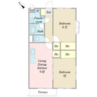 ウィスティリアIII【2階】の間取り